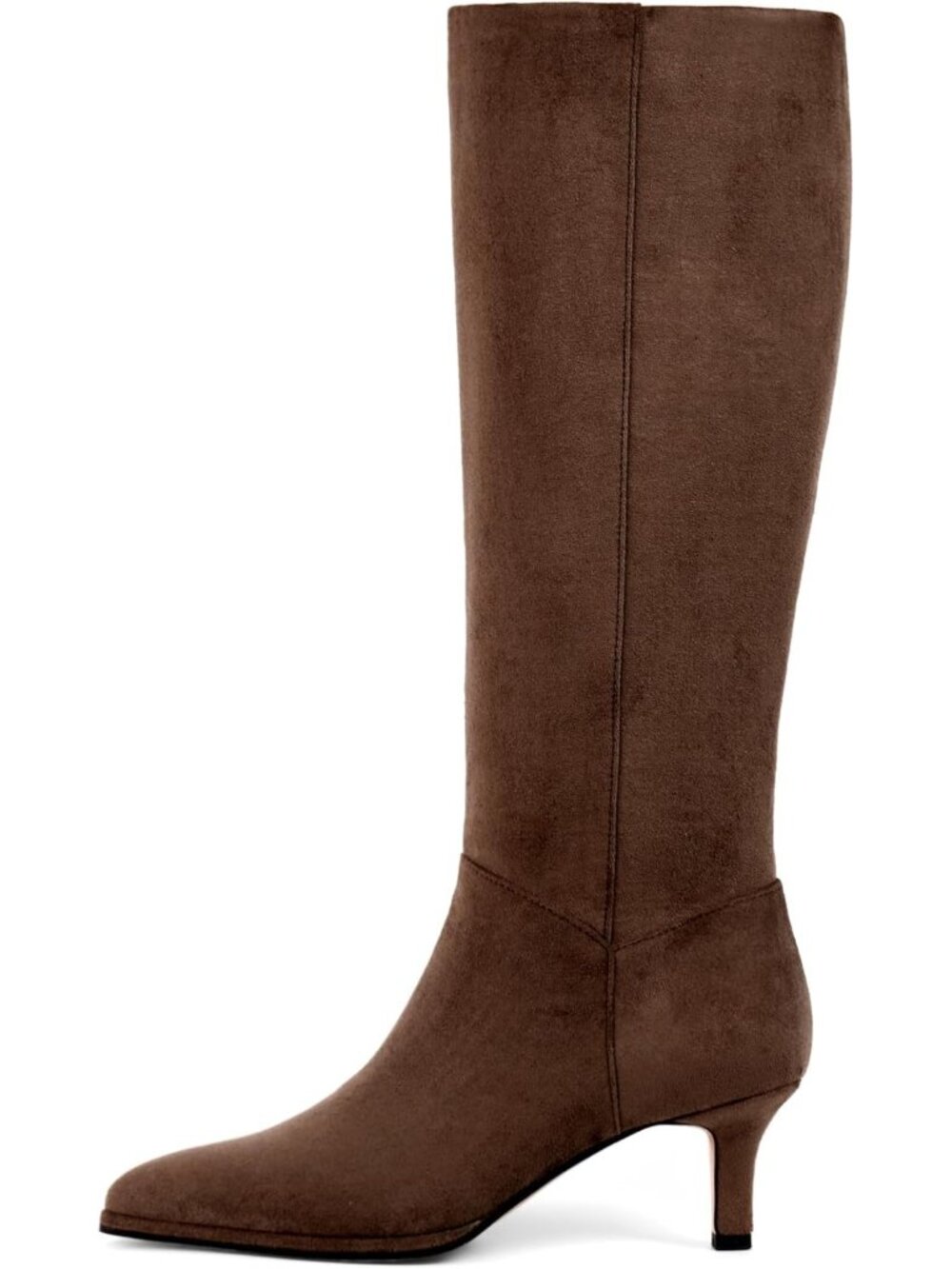 👢Women's Suede Brown Knee High Boots Kitten Heel Pointed Toe Low Heel Fall Boot